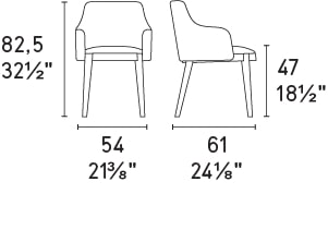Adel Fabric/Wood Customizable Dining Armchair w/Wooden Base