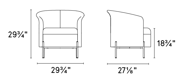 Rendez-Vous Fabric/Metal Customizable Upholstered Lounge Armchair