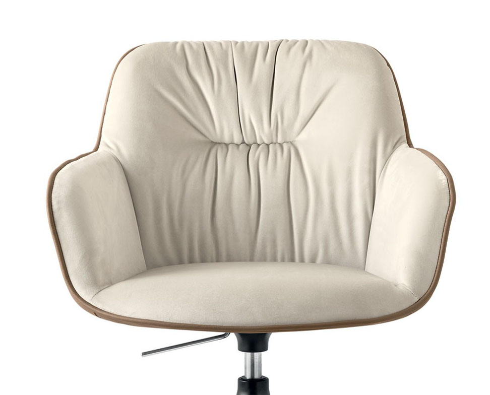Cocoon Fabric/Metal Customizable Swivel Armchair w/Casters & Adjustable Height