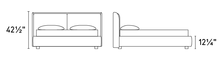 Dolly Voss/Boucle Fabric/Wood Platform Bed, King Size
