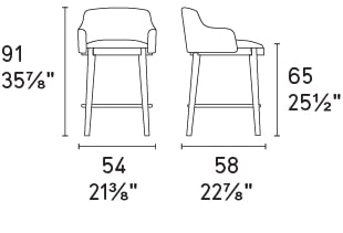 Adel Fabric/Wood Customizable Counter Stool