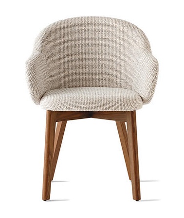 Holly Fab Bouclé Fabric/Wood Dining Armchair