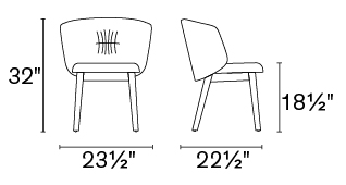 Sweel Kalix Fabric/Wood Dining Chair