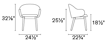 Holly Fab Upholstery/Metal Dining Armchair