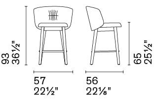 Sweel Fabric/Wood Customizable Counter Stool