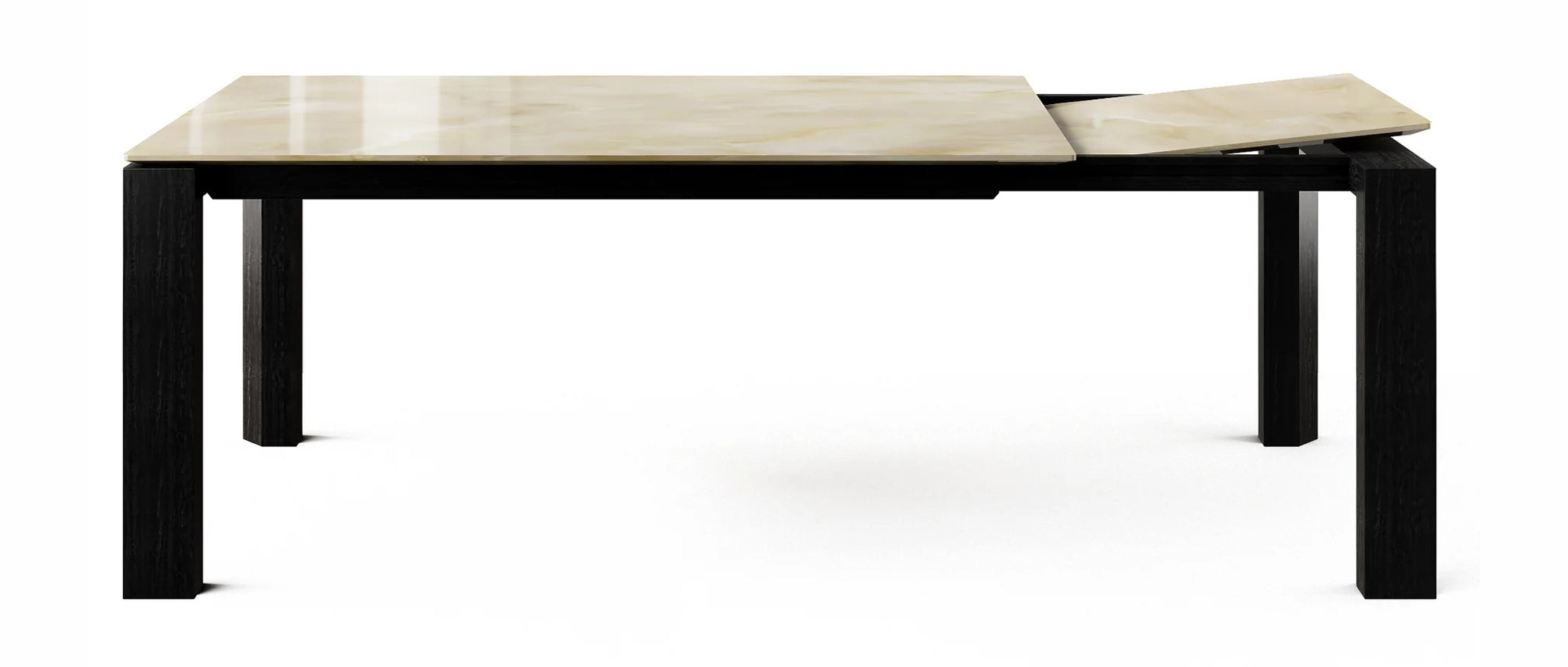 Omnia W70.9"-94.5" Rectangular Ceramic/Wood Veneer Extendable Dining Table