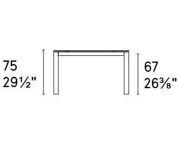 Duca W51.3"-74.9" Rectangular Ceramic/Metal Extendable Dining Table