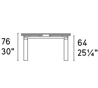 Levante W55.1"-86.6" Rectangular Glass/Wood Dining Table
