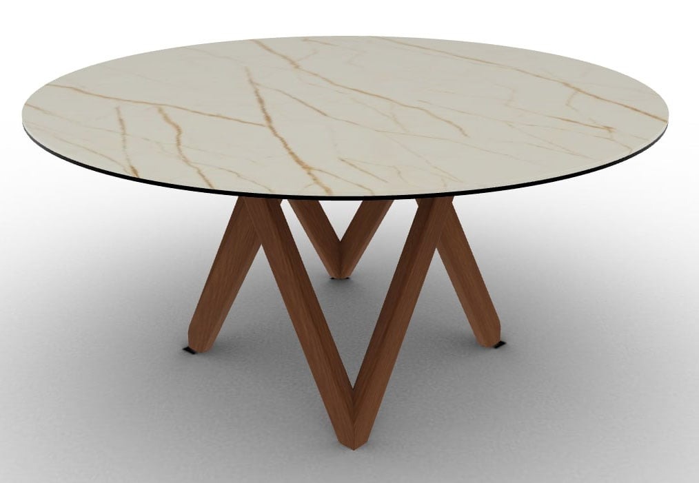 Cartesio Wood/Ceramic Round Dining Table