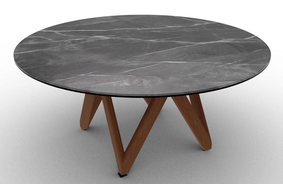Cartesio Wood/Ceramic Round Dining Table