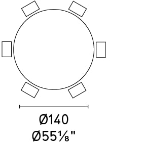 Cartesio Wood/Ceramic Round Dining Table