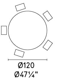 Vortex Metal/Glass Round Dining Table