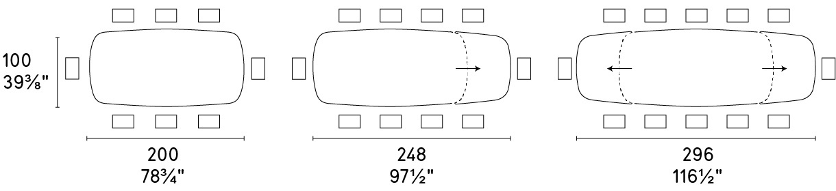 Cartesio W78.8"-116.6" Rectangular Ceramic/Wood Extendable Dining Table w/Rounded Corners