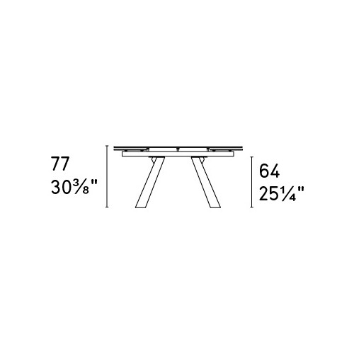 Icaro W63"-94.5" Rectangular Ceramic/Wood Veneer Extendable Dining Table