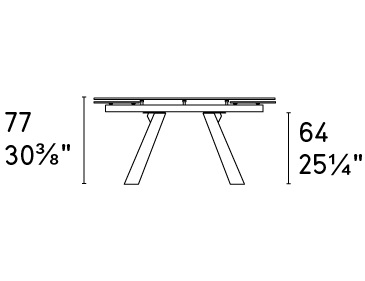Icaro W63"-94.5" Rectangular Ceramic/Wood Veneer Extendable Dining Table