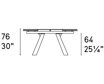 Icaro W78.7"-97.6"-116.5" Ceramic/Wood Customizable Extendable Elliptical Dining Table