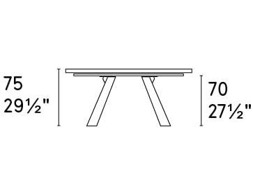 Icaro W98.4-inch Ceramic/Wood Customizable Elliptical Dining Table
