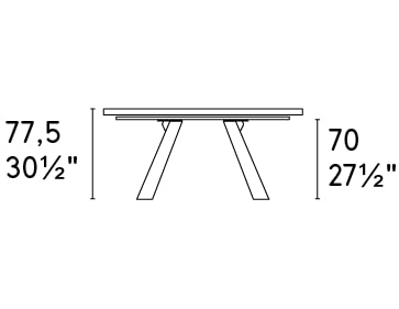 Icaro W78.7-inch Ceramic/Wood Customizable Rectangular Dining Table