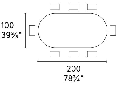 Cameo W78.7-inch Ceramic/Metal/Wood Customizable Oval Dining Table