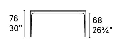 Silhouette W63"-86.6" Rectangular Ceramic/Metal Dining Table