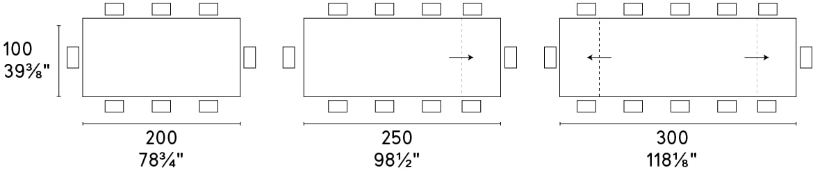 Abrey W78.7"-98.4"-118.1" Ceramic/Wood Customizable Extendable Rectangular Dining Table