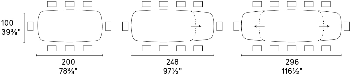 Abrey W78.7"-98.4"-118.1" Ceramic/Wood Customizable Extendable Elliptical Dining Table
