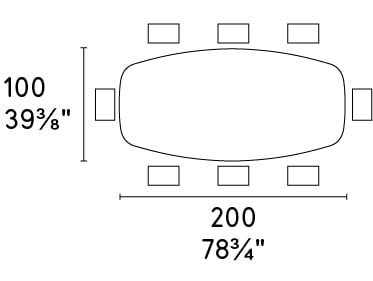 Sunshine W78.7-inch Ceramic/Metal Customizable Elliptical Dining Table