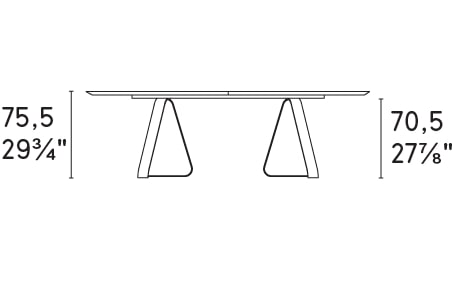 Sunshine W118.1-inch Ceramic/Metal Customizable Elliptical Dining Table