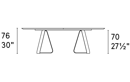 Sunshine W78.7-inch Ceramic/Metal Customizable Oval Dining Table