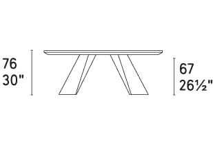Apian W98.4-inch Ceramic/Metal Customizable Rectangular Dining Table