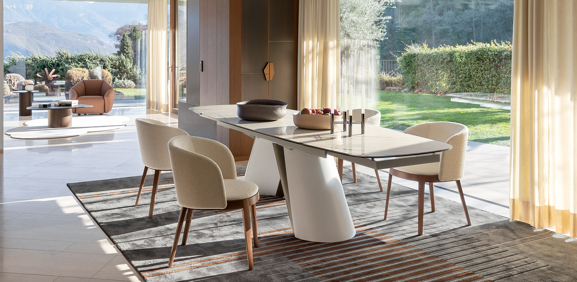 Apian W78.7-inch Ceramic/Metal Customizable Extendable Elliptical Dining Table