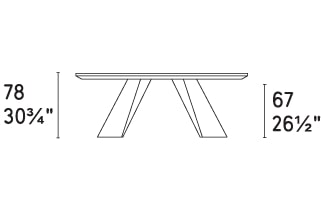 Apian W78.7-inch Ceramic/Metal Customizable Extendable Elliptical Dining Table