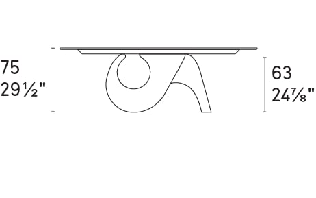 Seashell W118.1-inch Ceramic/Cement Customizable Elliptical Dining Table