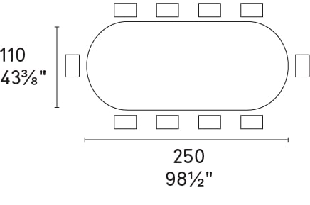 Seashell W98.4-inch Ceramic/Cement Customizable Oval Dining Table