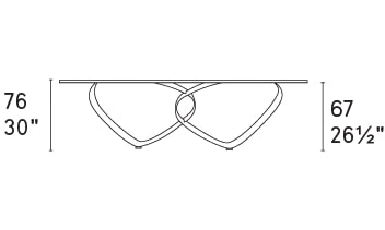 Breeze W98.4-inch Ceramic/Metal Customizable Elliptical Dining Table