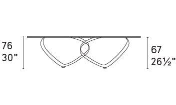Breeze W98.4-inch Ceramic/Metal Customizable Rectangular Dining Table