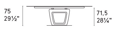 Orbital W65"-100.5" Oval Glass/Metal Pedestal Dining Table