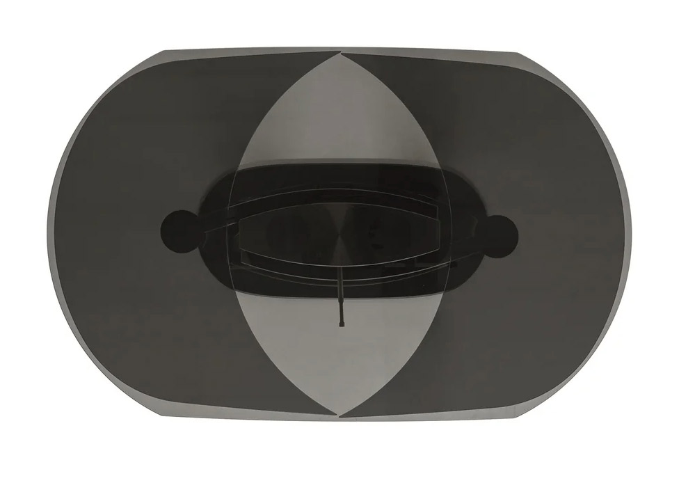 Orbital W65"-100.5" Oval Glass/Metal Pedestal Dining Table
