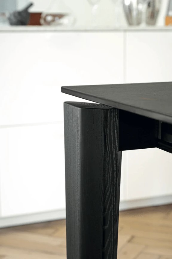 Dogma W70.9"-94.5" Rectangular Ceramic/Wood Extendable Dining Table