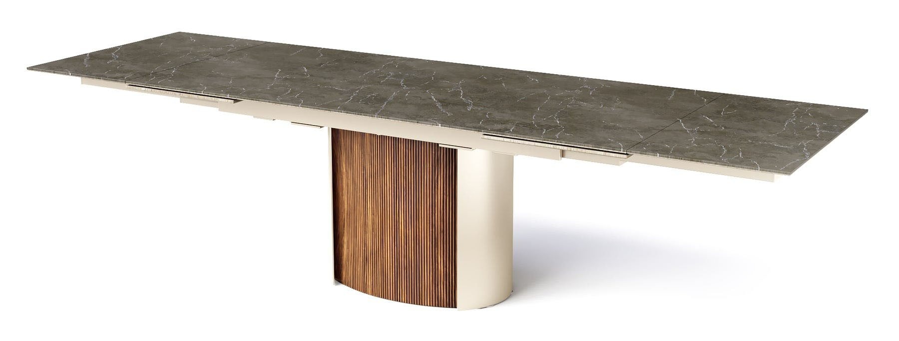 Yoroi Metal/Ceramic/Veneer Rectangular Extendable Dining Table