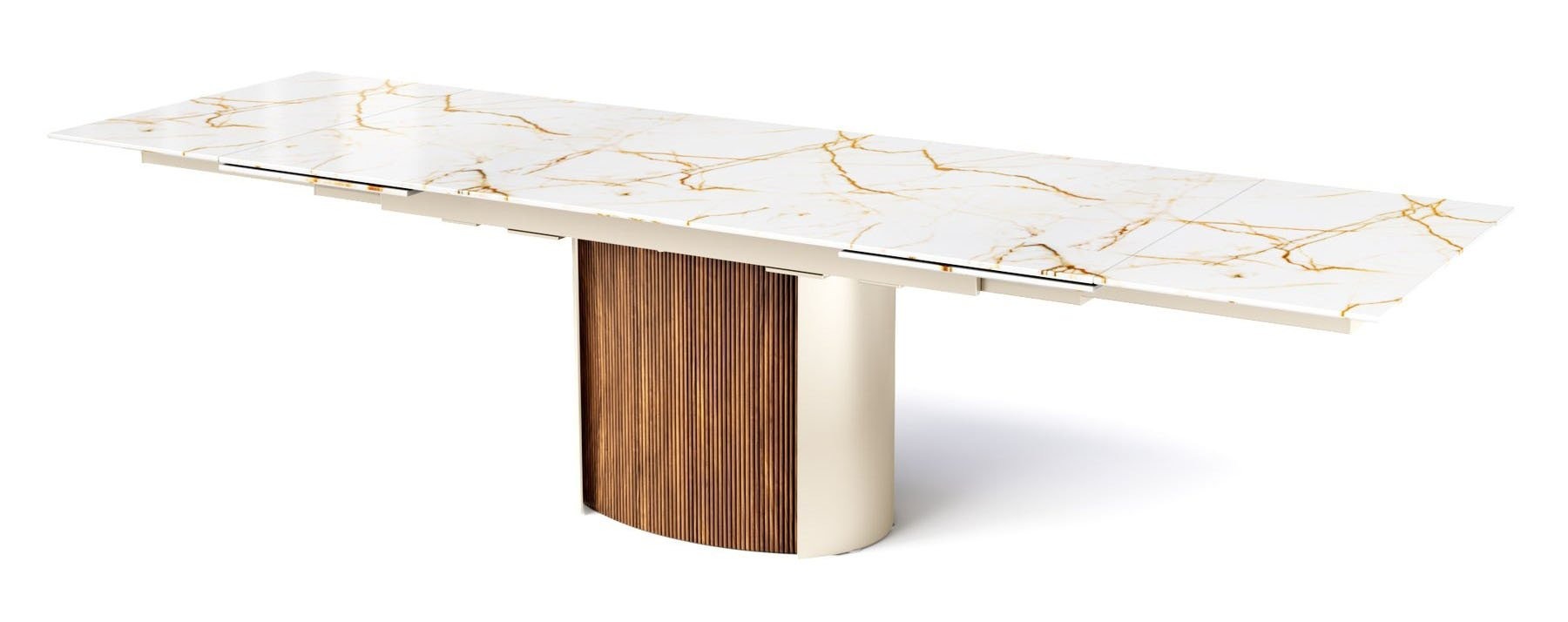 Yoroi Metal/Ceramic/Veneer Rectangular Extendable Dining Table