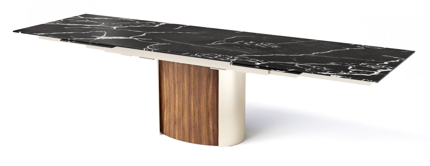 Yoroi Metal/Ceramic/Veneer Rectangular Extendable Dining Table