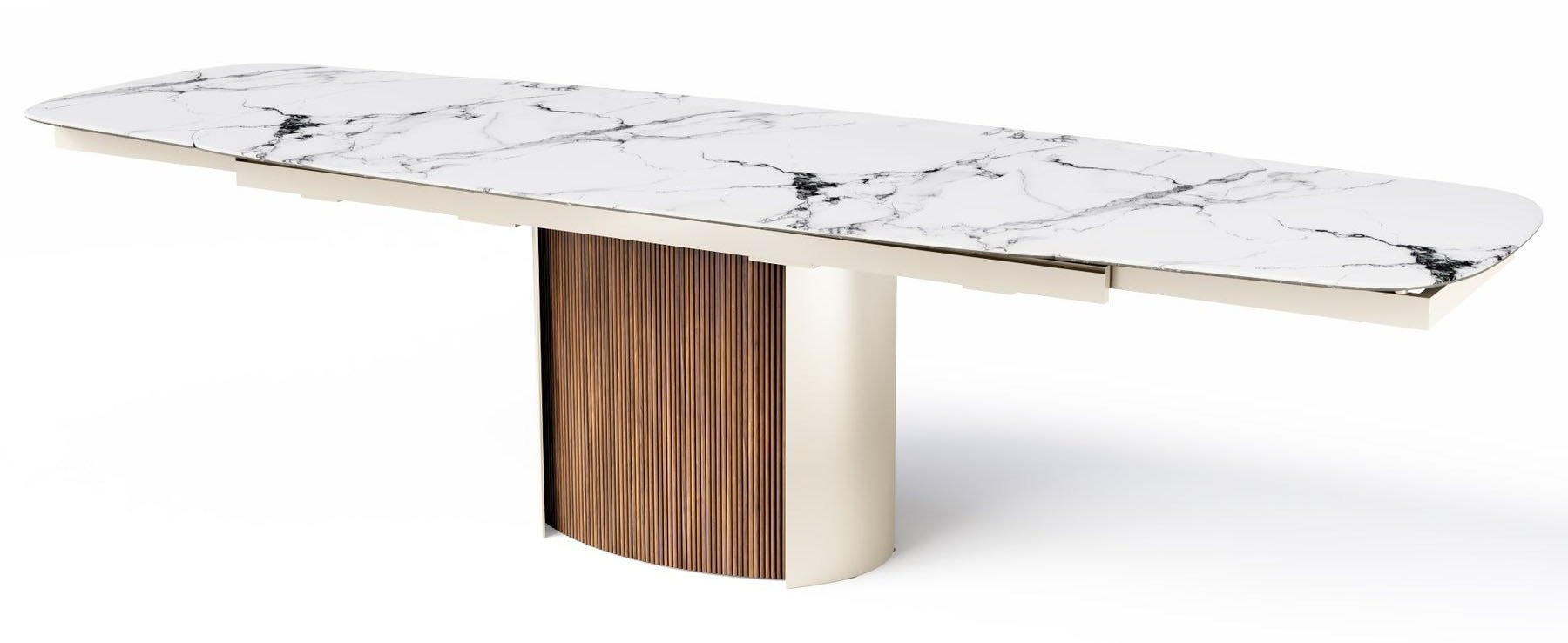 Yoroi Metal/Ceramic/Veneer Rectangular Extendable Dining Table