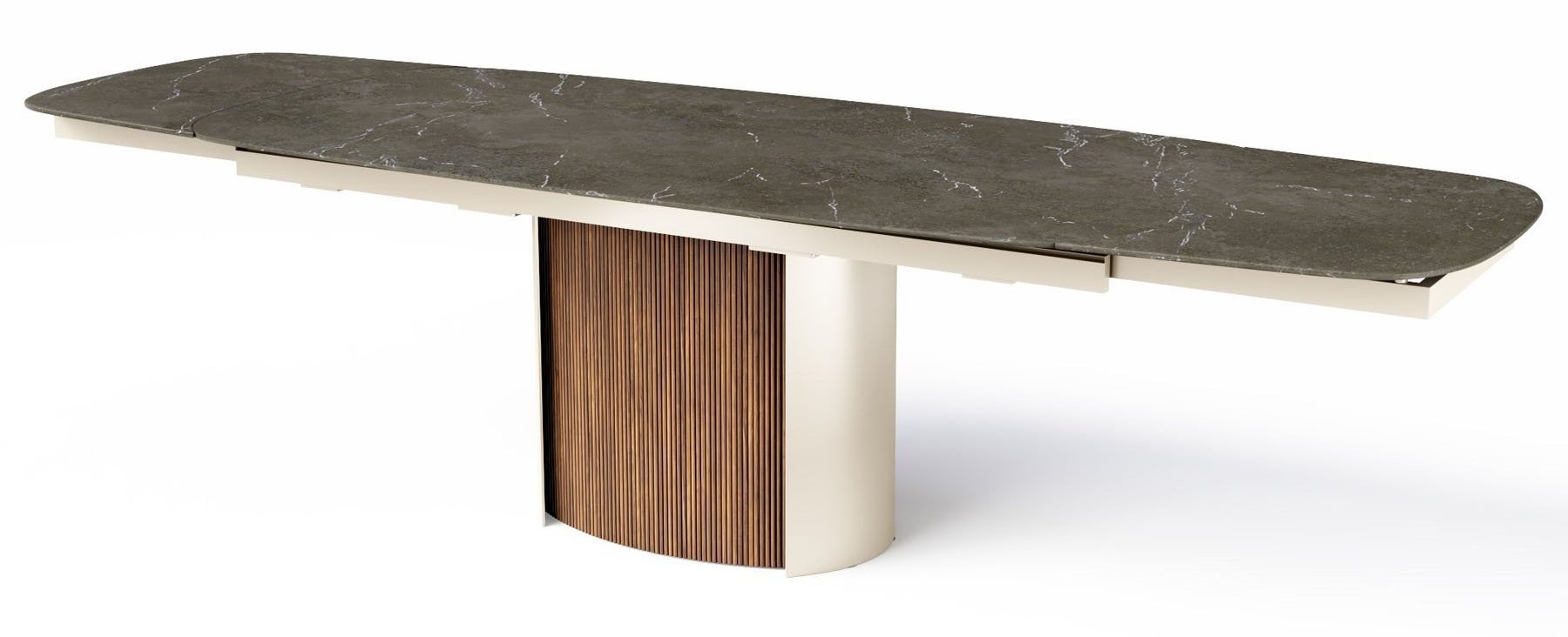 Yoroi Metal/Ceramic/Veneer Rectangular Extendable Dining Table