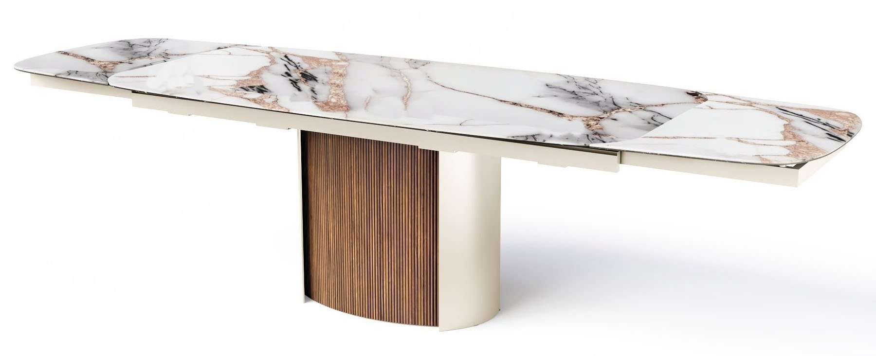 Yoroi Metal/Ceramic/Veneer Rectangular Extendable Dining Table