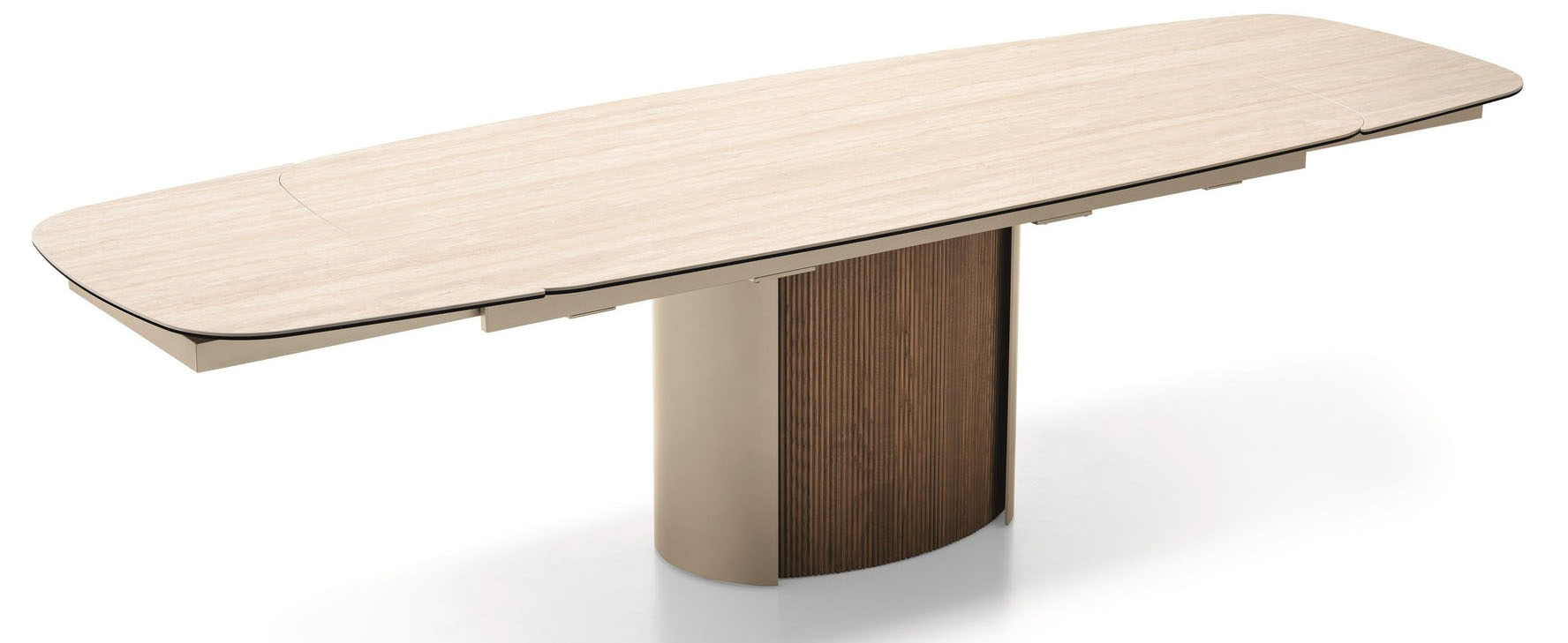 Yoroi Metal/Ceramic/Veneer Rectangular Extendable Dining Table