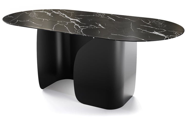 Twins Metal/Ceramic Oval Dining Table