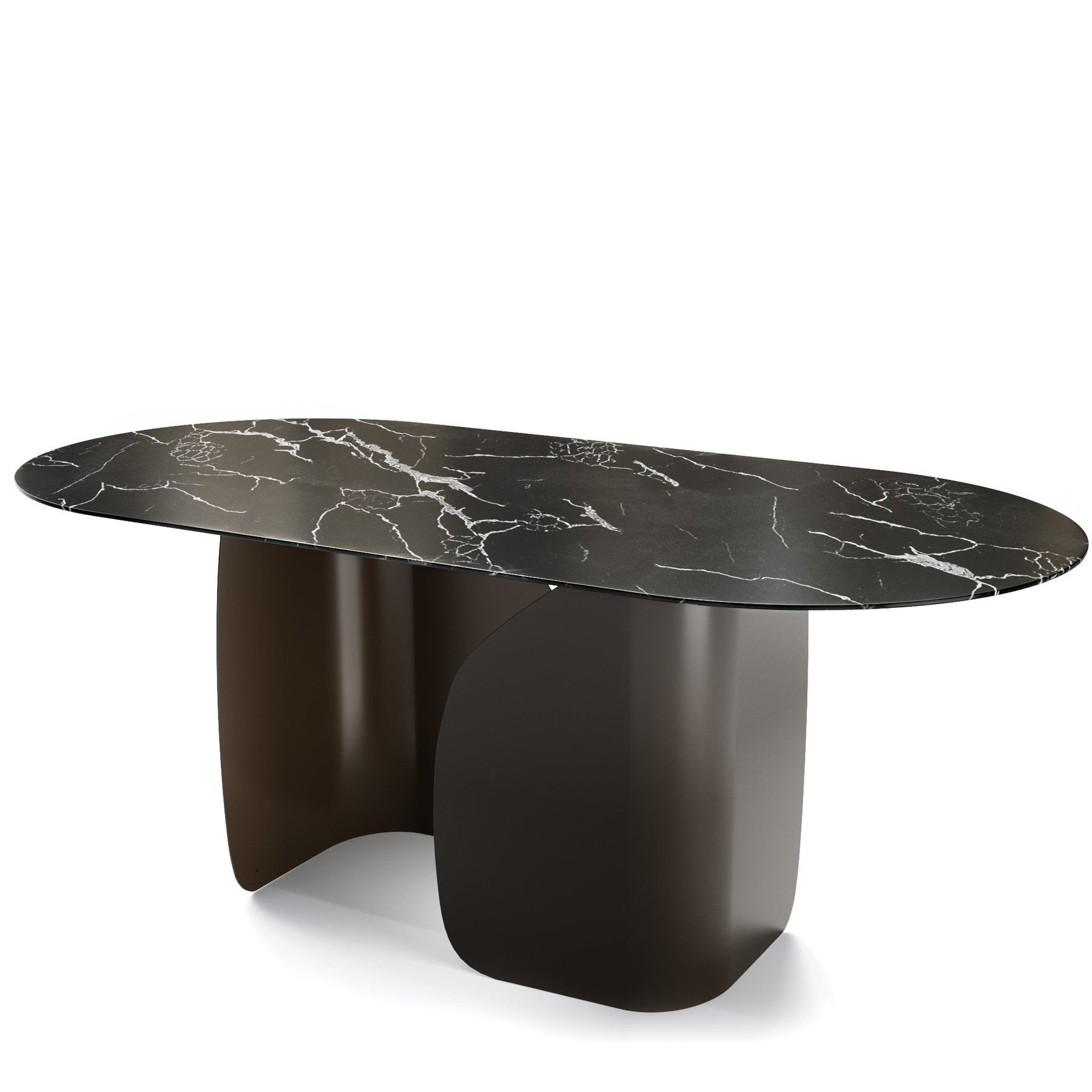 Twins Metal/Ceramic Oval Dining Table