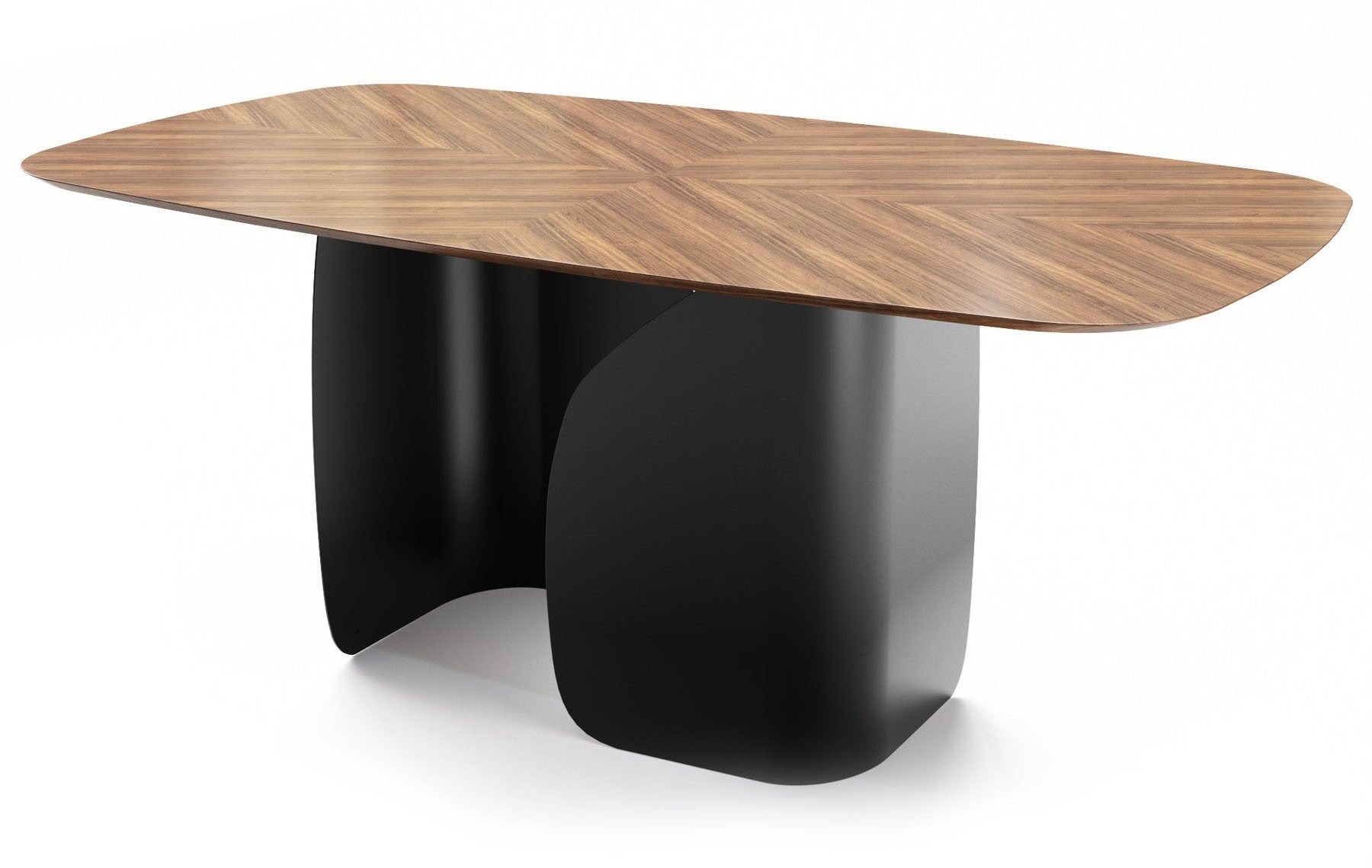Twins Metal/Veneer Oval Dining Table