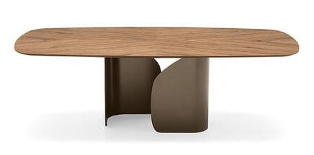 Twins Metal/Veneer Oval Dining Table